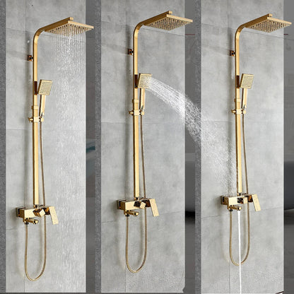 ™ Golden Shower Faucet Set with 8" Rainfall Shower, Wall Mounted Hand Shower