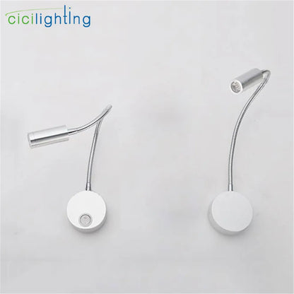 DecorBites™ 3W Flexible Gooseneck LED Wall Sconce for Bedroom Reading, Aluminum Lightning