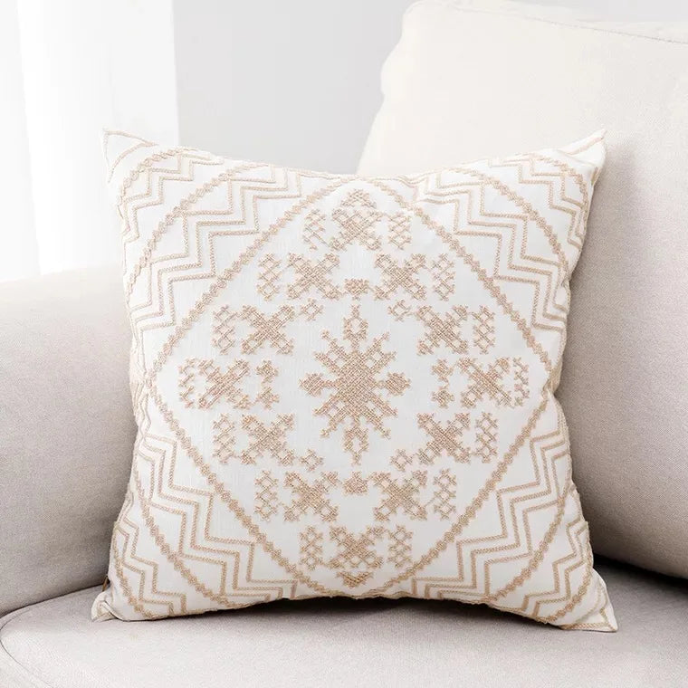 DecorBites™ Aztec Embroidery Canvas Cushion Cover 45x45cm
