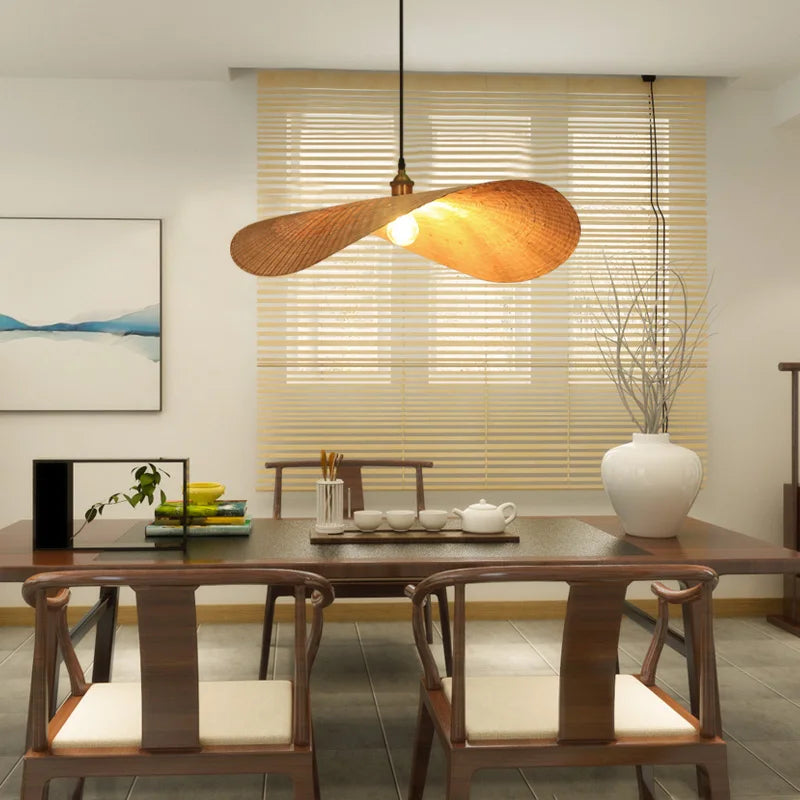 DecorBites™ Bamboo Zen Tea Room Chandelier: Unique LED Dining Room Lighting