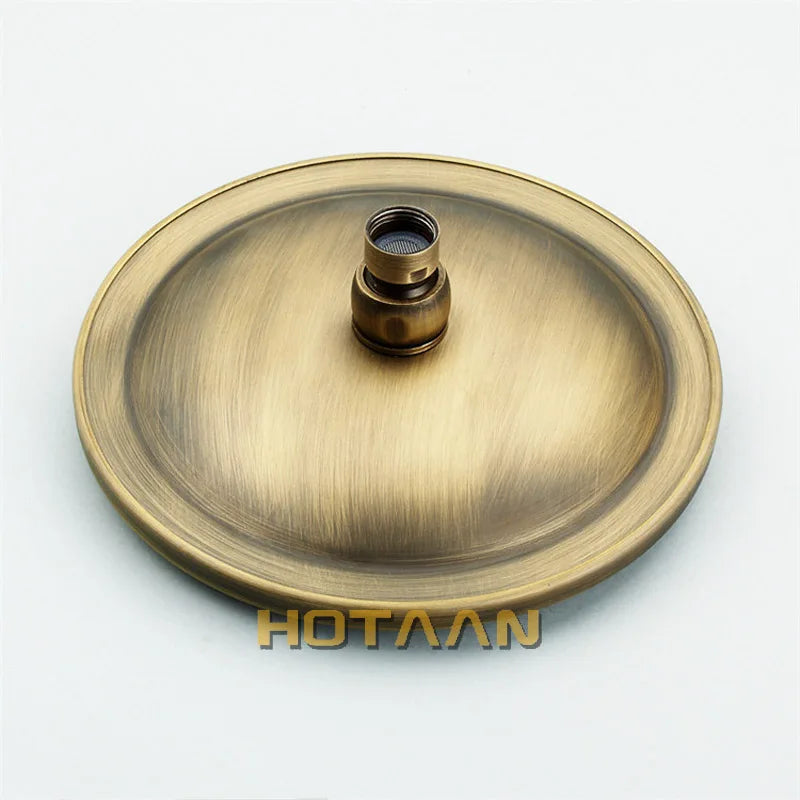 DecorBites™ 8" Copper Round OverHead Rain Shower Head in Antique Brass Finish