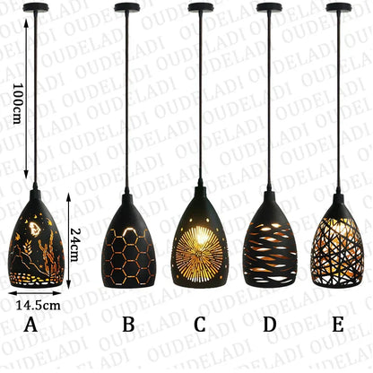 DecorBites™ Iron Cage Pendant Light - 12W LED, Modern Design for Living Room, Restaurant, Shop