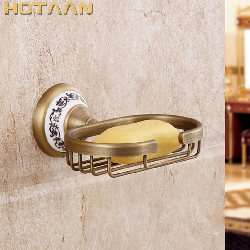 DecorBites™ Antique Brass Soap Holder: Pure Copper Bathroom Soap Basket