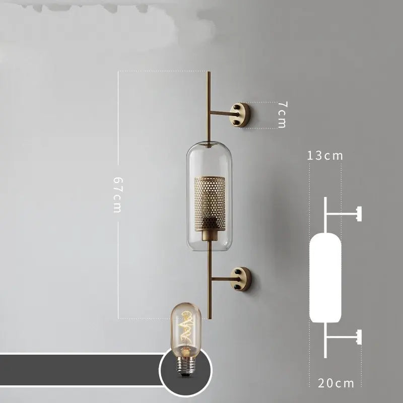 DecorBites™ Glass Industrial Wall Lights for Living Room Bedroom Dining Room