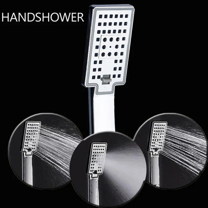 DecorBites™ LED Light Shower Panel Faucet with Waterfall Rain Shower Head and Massage Jets