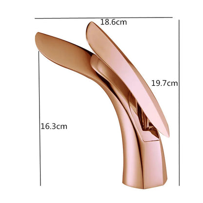 ™ Gold Brass Bathroom Faucet Single Handle Basin Mixer Tap - Rose Gold