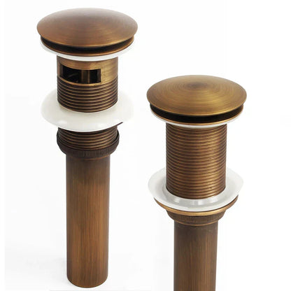 DecorBites™ Antique Brass Vessel Sink Drain Strainer, Pop Up Stopper for Lavatory Basin