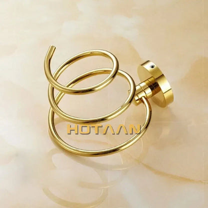 DecorBites™ Brass Hair Dryer Holder Stand Shelf Rack in Gold Color Solid & Anti-rust (YT-8204)