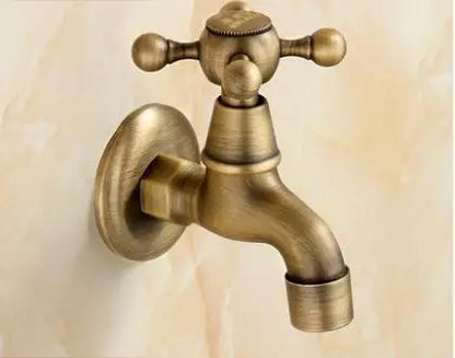 DecorBites™ Antique Brass Dragon Carved Outdoor Washing Machine Faucet Cold Tap