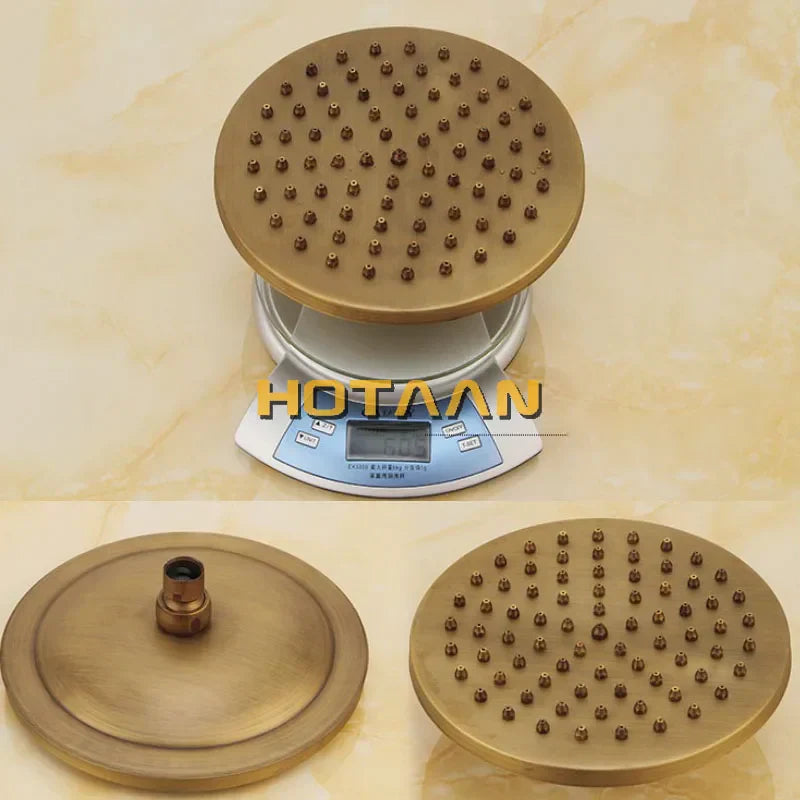 DecorBites™ Antique Brass Shower Faucet Set with Rainfall Mixer Valve and Hand Shower