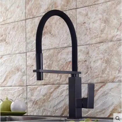 DecorBites™ Black Swivel Kitchen Faucet Luxury Spray Deck Mounted Mixer Tap