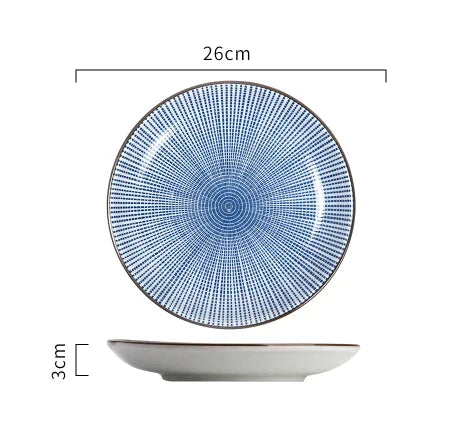 DecorBites™ Ceramic Dinner Plate Set - Round Solid Pattern, Made of Ceramic