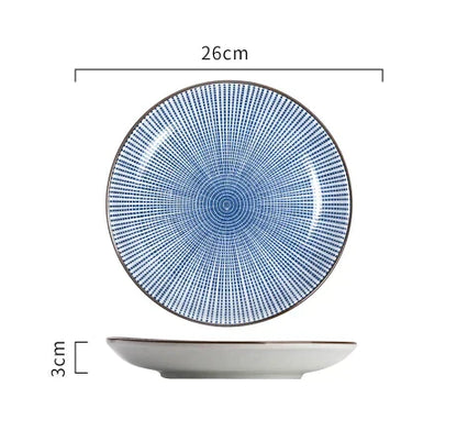 DecorBites™ Ceramic Dinner Plate Set - Round Solid Pattern, Made of Ceramic