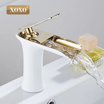 DecorBites™ Copper Waterfall Vanity Faucet for Modern Basin Mixer Tap - 83008W