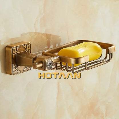 DecorBites™ Antique Brass Bathroom Soap Basket Wall Mounted Soap Dish Holder