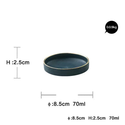 DecorBites™ Ceramic Dinner Plate - Gold Edged Steak Dish - High Quality Japan Style Partyware