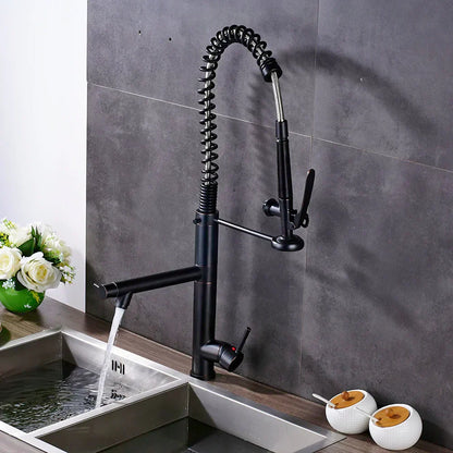 DecorBites™ Black Bronze Kitchen Mixer Faucet with 360 Rotation - Single Handle Sink Tap
