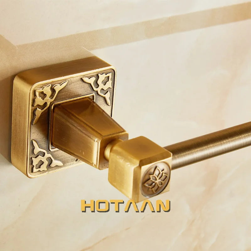 DecorBites™ Antique Brass Single Towel Bar, Wall Mounted Bathroom Accessories