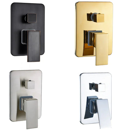 DecorBites™ Golden Chrome Rain Shower Faucet Set with 3-Way Mixer Valve