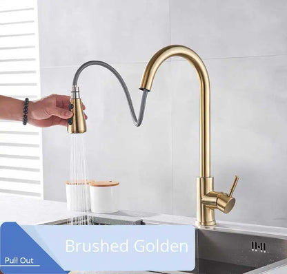 DecorBites™ Black SUS304 Pull Out Kitchen Faucet Tap Single Handle Sink Mixer Spout