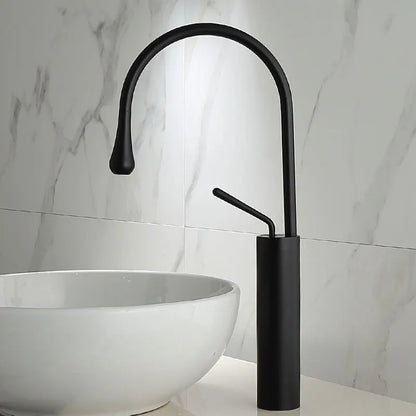 DecorBites™ Brushed Gold/Black/White Basin Faucet with Single Handle Swivel Sink Water Crane