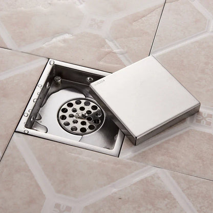 DecorBites™ Antique Brass Shower Floor Drain 10cm Square Waste Strainer Cover Grate