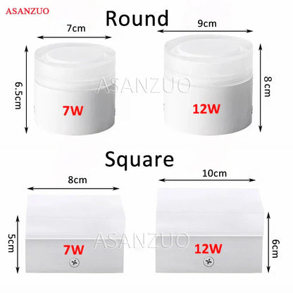 DecorBites™ LED Panel Light Surface Mounted Downlight for Ceiling, 7W-12W, AC85-265V