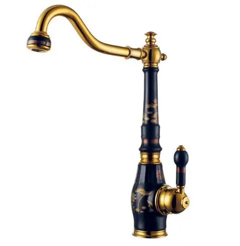 DecorBites™ Brass Porcelain Kitchen Faucet, Chrome Finish Swivel Basin Sink Mixer