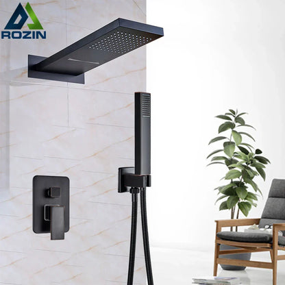 DecorBites™ Golden Shower Faucet with Wall Mount for 3-ways Control and Plastic Handshower