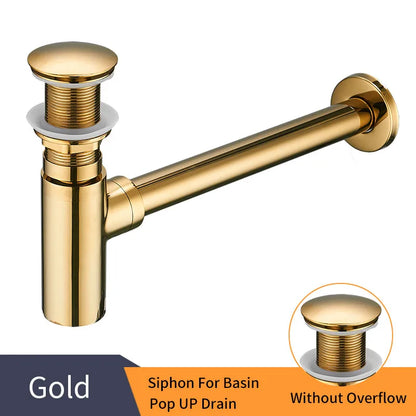DecorBites™ Brass Round Bottle Trap Oil Rubbed Bronze Pop Up Drain WF-6920