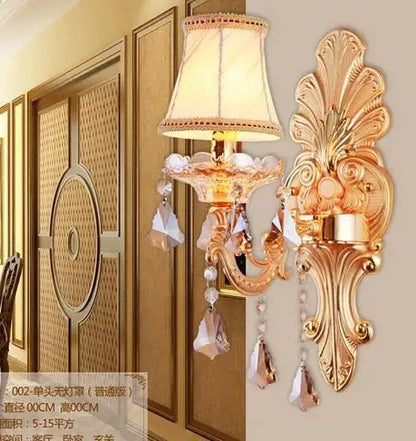 DecorBites™ Gold Crystal Wall Light Indoor Lamp - Elegant Alloy Crystal Candle Design