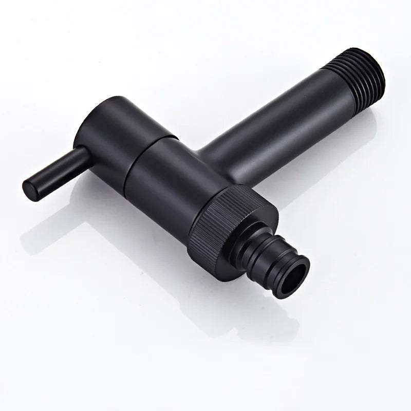 DecorBites™ Copper Bathroom Corner Faucet Single Cold Outdoor Mixer Tap Black Oil