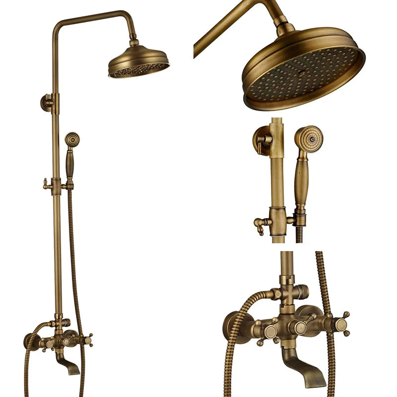 DecorBites™ Dual Handle Shower Faucet Set with 8" Rain Shower Head