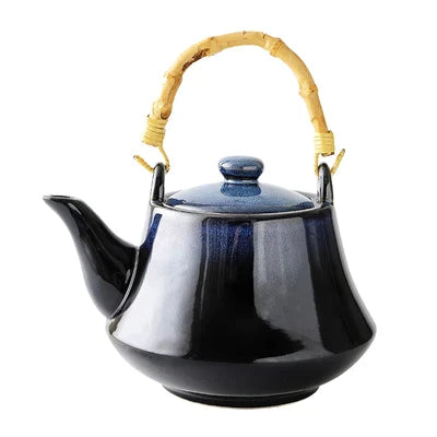 DecorBites™ Blue Ceramic Tea Kettle Set - Porcelain Teaware Set