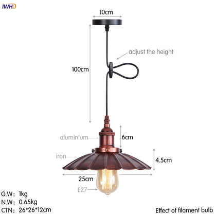 DecorBites™ Gold Retro Edison LED Pendant Lights for Dinning Living Room Industrial Decor