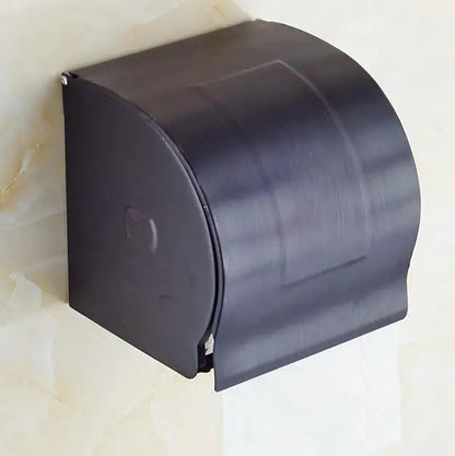 DecorBites™ Black Porcelain Brass Bathroom Accessories Set