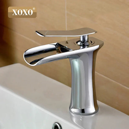 DecorBites™ Copper Waterfall Vanity Faucet for Modern Basin Mixer Tap - 83008W
