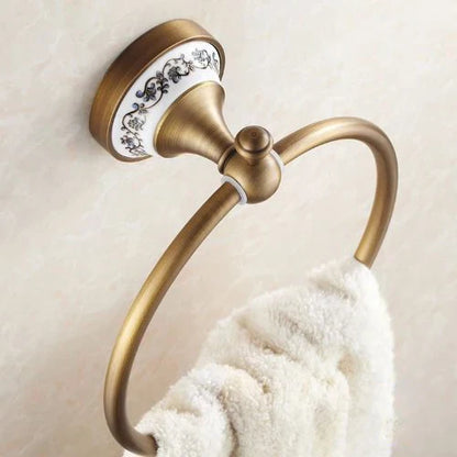 DecorBites™ Antique Bronze Towel Ring – Solid Brass Wall Mounted Holder for Bathroom