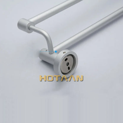 DecorBites™ Double Towel Bar: High Quality Aluminium Round Towel Holder for Bathroom