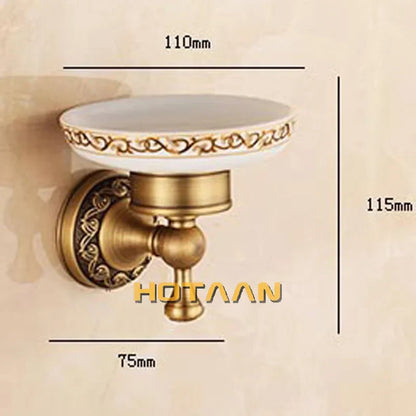DecorBites™ Antique Brass Soap Holder, Pure Copper Bathroom Soap Basket