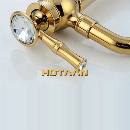DecorBites™ Gold Bathroom Faucet | Modern Basin Tap with High Arc Design