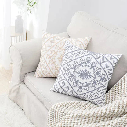 DecorBites™ Aztec Embroidery Canvas Cushion Cover 45x45cm