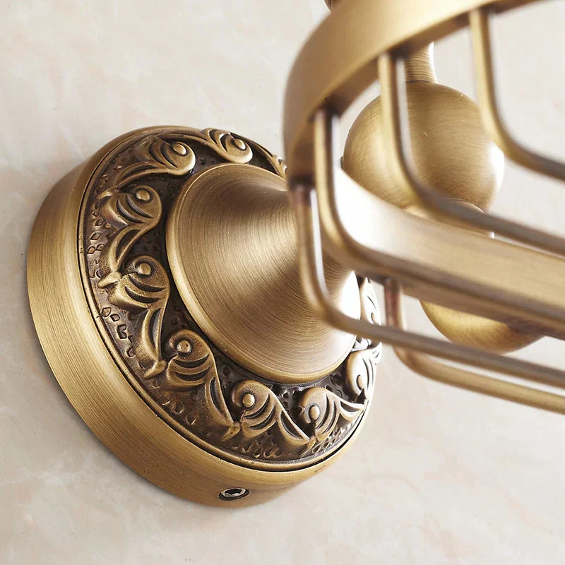 DecorBites™ Antique Bronze Brass Crystal Soap Dish Basket Bathroom Accessories