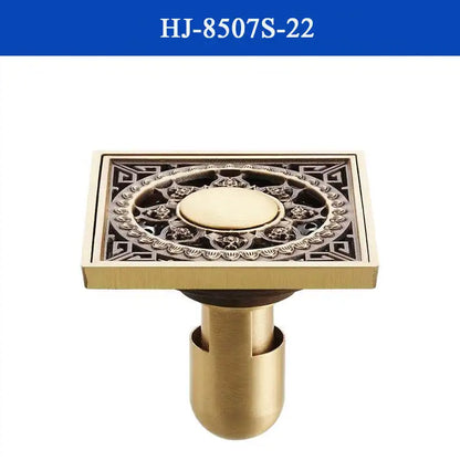DecorBites™ Antique Brass Shower Drain Cover Euro Art Carved Bathroom Strainer