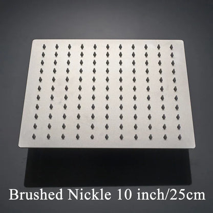 DecorBites™ 12-Inch Stainless Steel Square Rainfall Shower Head - Chrome Luxury Bathroom Fixture