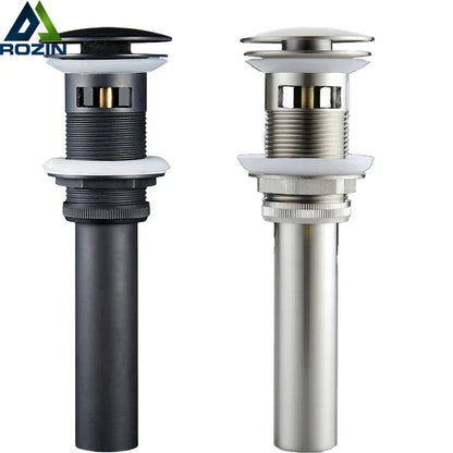 DecorBites™ Brushed Nickel Faucet Vanity Sink Pop-up Drain Stopper Overflow Drainer