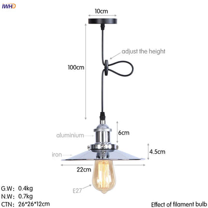 DecorBites™ Gold Retro Edison LED Pendant Lights for Dinning Living Room Industrial Decor