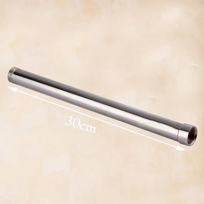 DecorBites™ 12" Solid Brass Chrome Round Shower Faucet Extension Tube Bar