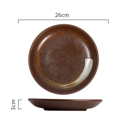 DecorBites™ Ceramic Dinner Plate Set - Round Solid Pattern, Made of Ceramic