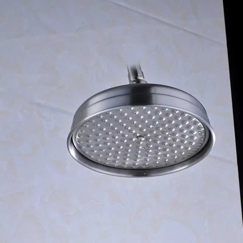 DecorBites™ 8" Brass Shower Head: Bathroom Rainfall Replacement for Handshower Faucet